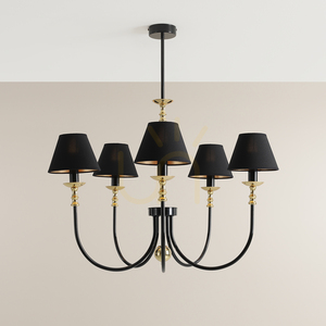Candelabru Aldex Roma 5 Black 1118F1 negru-auriu 5 × E14 80 cm small 2