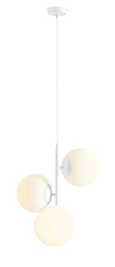 Lustră suspendată Aldex Fin 3 M albă, 3 globuri de sticlă 20 cm, 1120E_M small 0