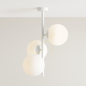 Lampă de tavan albă Aldex FIN 3 M, 3×E27, globuri din sticlă de 20 cm, 1120PL_E_M small 1