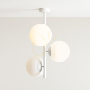 Lampă de tavan albă Aldex FIN 3 M, 3×E27, globuri din sticlă de 20 cm, 1120PL_E_M small 3