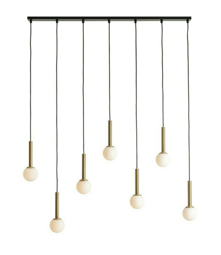 Verifica Lampă suspendată Aldex Riu 7 alamă negru metal sticlă 1121T40