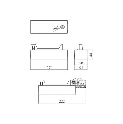 Vedere Carcasa de alimentare pentru adaptorul LED 9209, barele STUCCHI, alb, negru Carcasa de alimentare pentru adaptorul LED 9209, barele STUCCHI, alb, negru