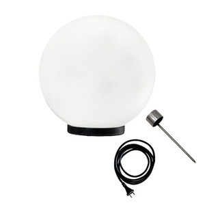 Minge de grădină alb lucios - LUNA BALL 50 cm, inclusiv kit de montare, cablu 3m, țepușă - PREMIUM - UV small 0