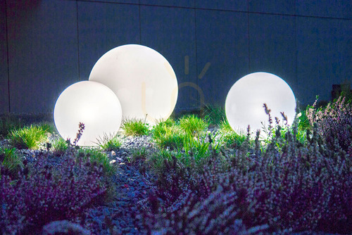 Verifica Set de bile decorative de grădină - LUNA BALL 20, 30, 40 cm, inclusiv kit de montare, cablu de 3m, țepușă - PREMIUM - UV