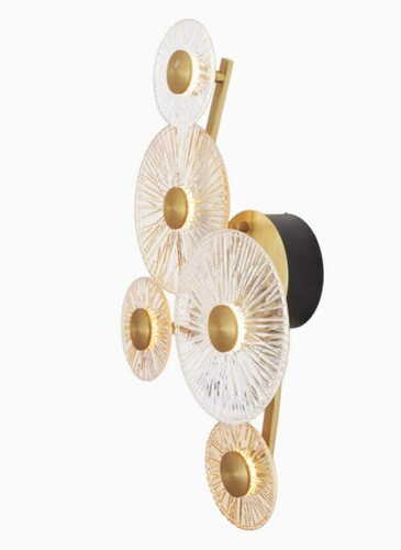 Verifica Lampă de perete Max Light Allure W0357 aur mat 5 becuri metal sticlă