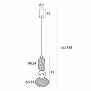 Pendul Max Light Bora P0591 negru auriu metal sticla LED 22 cm small 2