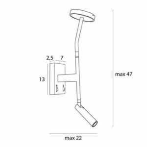 Aplică de perete Max Light Ibiza W0349 negru metal 9W LED 3000K small 2