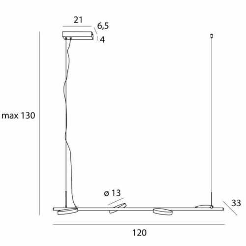 Verifica Lampă suspendată Max Light Ibiza IV P0529 negru LED 32W 120 cm