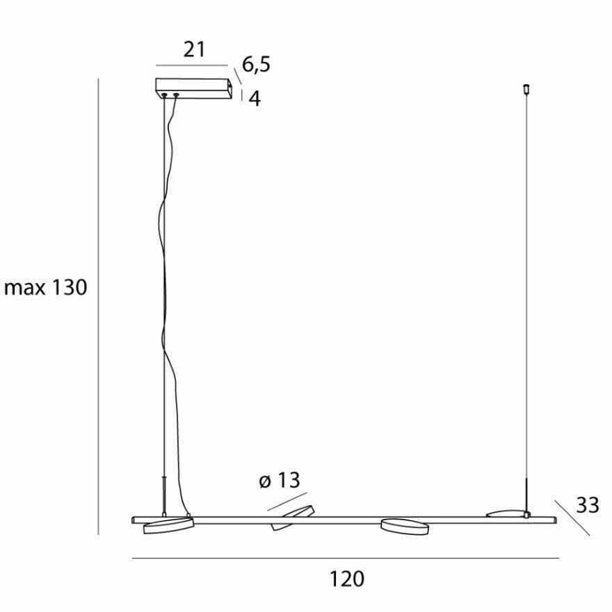 Vedere Lampă suspendată Max Light Ibiza IV P0529 negru LED 32W 120 cm Lampă suspendată Max Light Ibiza IV P0529 negru LED 32W 120 cm
