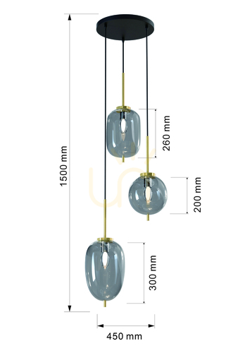 Verifica Lampă suspendată triplă BELLEVILLE - Aviano Premium