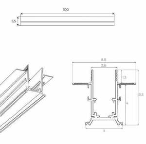 Șină magnetică încastrată Max Light MAX MT0006 neagră 100 cm aluminiu small 2