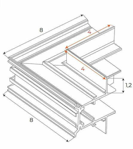 Verifica Conector unghi bara bus magnetică Max Light MAX MT0010 negru aluminiu 8x8 cm