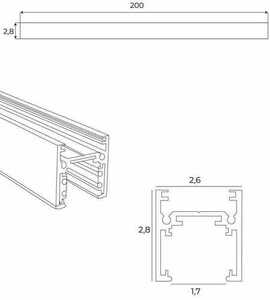 Șină magnetică de suprafață Max Light MAX MT0012 2 m aluminiu negru small 2