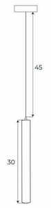 Lampă suspendată pentru șină magnetică 48V Max Light Magnetic M0012D DALI 3,8W 3000K neagră, 30 cm small 2