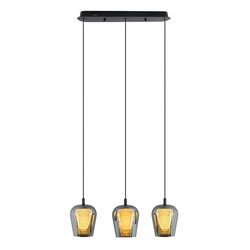 Verifica Lampă suspendată Keso 3xLED negru PL0141-3