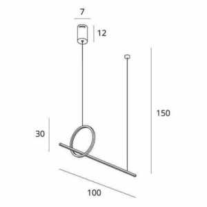 Lampă suspendată Max Light Lozanna P0570D LED 18W bronz periat, 100 cm small 1