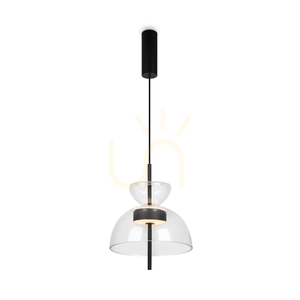 Lampă suspendată Maytoni Bangkok MOD185PL-L6B3K2 neagră, sticlă transparentă LED 12 W 3000 K 25 cm small 2