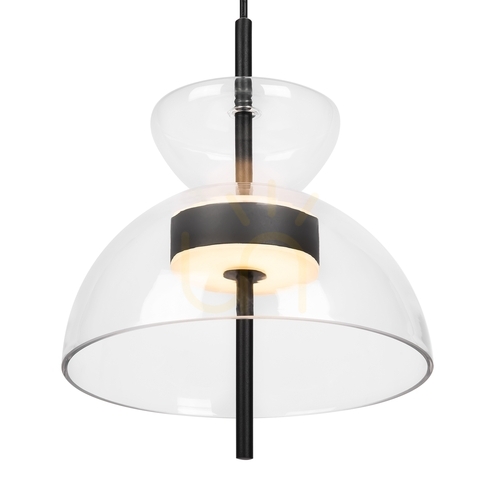 Verifica Lampă suspendată Maytoni Bangkok MOD185PL-L6B3K2 neagră, sticlă transparentă LED 12 W 3000 K 25 cm