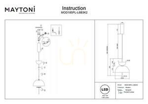 Lampă suspendată Maytoni Bangkok MOD185PL-L6B3K2 neagră, sticlă transparentă LED 12 W 3000 K 25 cm small 7