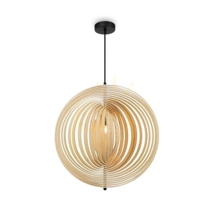 Lampă suspendată Maytoni Roots neagră 60 cm lemn E27 MOD197PL-01W2 small 1