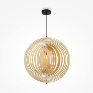 Lampă suspendată Maytoni Roots neagră 60 cm lemn E27 MOD197PL-01W2 small 0