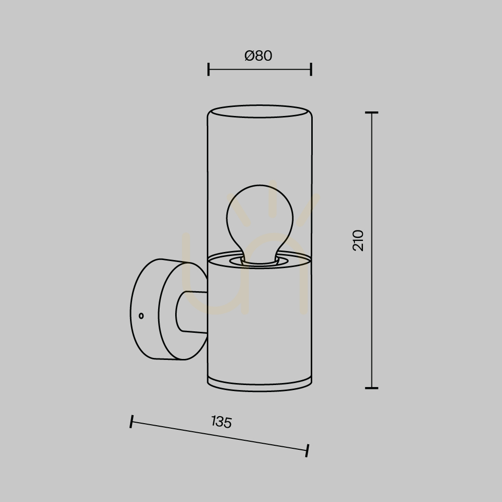 previzualizare AMAS O432WL-01GF lampă de perete pentru exterior IP54 Maytoni AMAS O432WL-01GF lampă de perete pentru exterior IP54 Maytoni