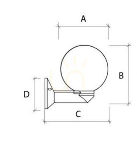 LUNA BALL 25 cm E27 LED lampă de perete în aer liber alb small 2