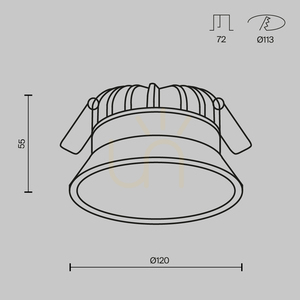 OKNO corp de iluminat încastrat DL055-12W3-4-6K-W IP44 Maytoni small 7