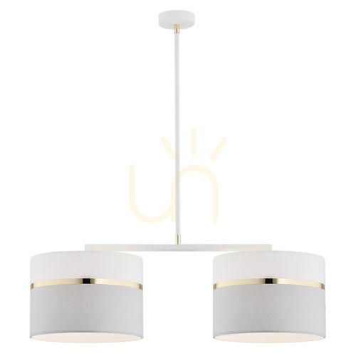 Verifica Lampă suspendată ARGON Kaser 901 alb-gri cu decor auriu 2xE27 79 cm