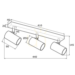 Plafonieră ARGON Lagos alb mat 3xGU10 1475 small 3