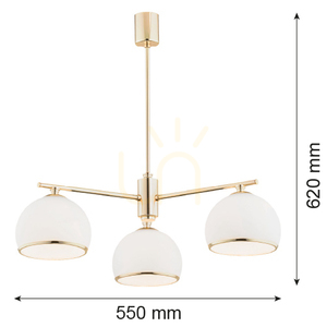 Candelabru ARGON Marbella alb opal mat alamă 3xE27 1488 small 2