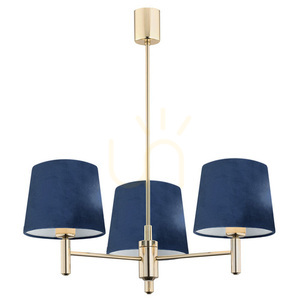 Lampă suspendată ARGON PONTE 1485, 3xE27, velur albastru, alamă închisă small 0