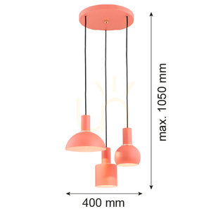 Lampă suspendată Argon Sines albastră E27 3 becuri 1469 small 1