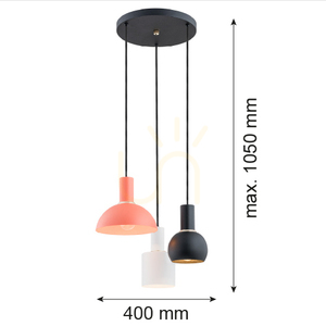 Lampă suspendată ARGON SINES albă, 3xE27, 400 mm, SKU 1480 small 1