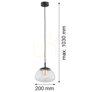 Lampă suspendată Argon Trini neagră E27 4331 small 1