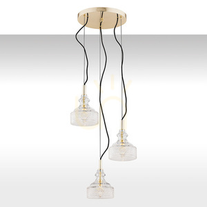 Lampă suspendată ARGON CRUZ transparentă cristal alamă 3xE14 SKU 1462 small 0