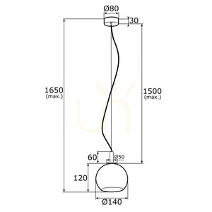 Pendul ARGON OVIEDO 4200 – cristal transparent, oțel placat cu alamă, 14 cm small 3