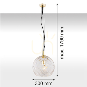 Lampă suspendată ARGON OVIEDO transparentă cristal alamă SKU 4201 small 2
