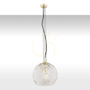 Lampă suspendată ARGON OVIEDO transparentă cristal alamă SKU 4201 small 0