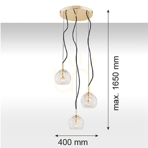 Pendul Argon Oviedo din cristal transparent și alamă 3×E27 1463 small 2