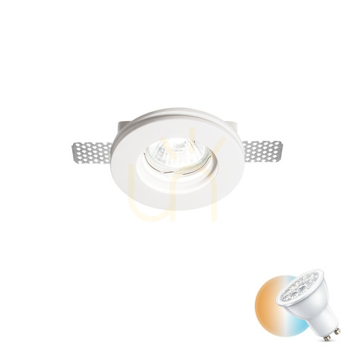 Verifica Spot încastrat Ideallux SAMBA 150307 alb din gips rotund GU10 Ø10 cm
