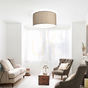 Paralume cilindric Ideallux SET UP bej textil D45 cm 260464 small 1