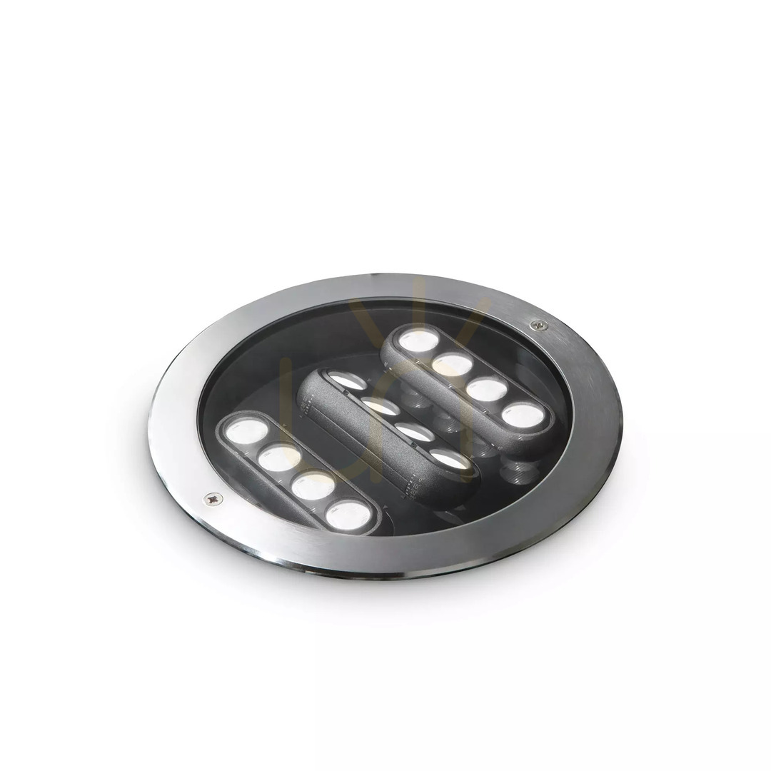 Vedere Corp de iluminat încastrat exterior Ideallux Taurus 277035 rotund argintiu 25,5 cm Corp de iluminat încastrat exterior Ideallux Taurus 277035 rotund argintiu 25,5 cm