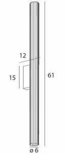 Lampă de perete LED Max Light Fayette W0366 aurie 61 cm 12W IP44 3000K small 3
