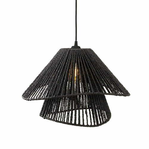 Verifica Lampă suspendată Max Light Amalfi II P0580 negru 45 cm hârtie țesută