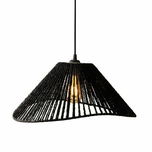 Verifica Lampă suspendată Max Light Amalfi P0579 neagră hârtie țesută 45 cm