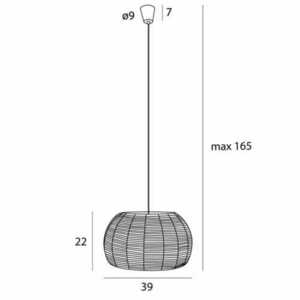 Lampă suspendată Max Light Praslin P0583 albă bumbac 39 cm small 4