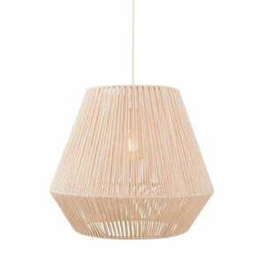 Lampă suspendată Max Light Praslin II albă bumbac 44 cm P0584 small 1