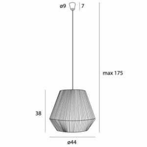 Lampă suspendată Max Light Praslin II albă bumbac 44 cm P0584 small 3