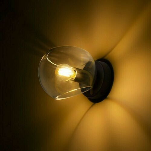 Verifica Lampă de perete Solaris montată la suprafață Sticlă transparentă/Negru 230 V Led E14 7 W.